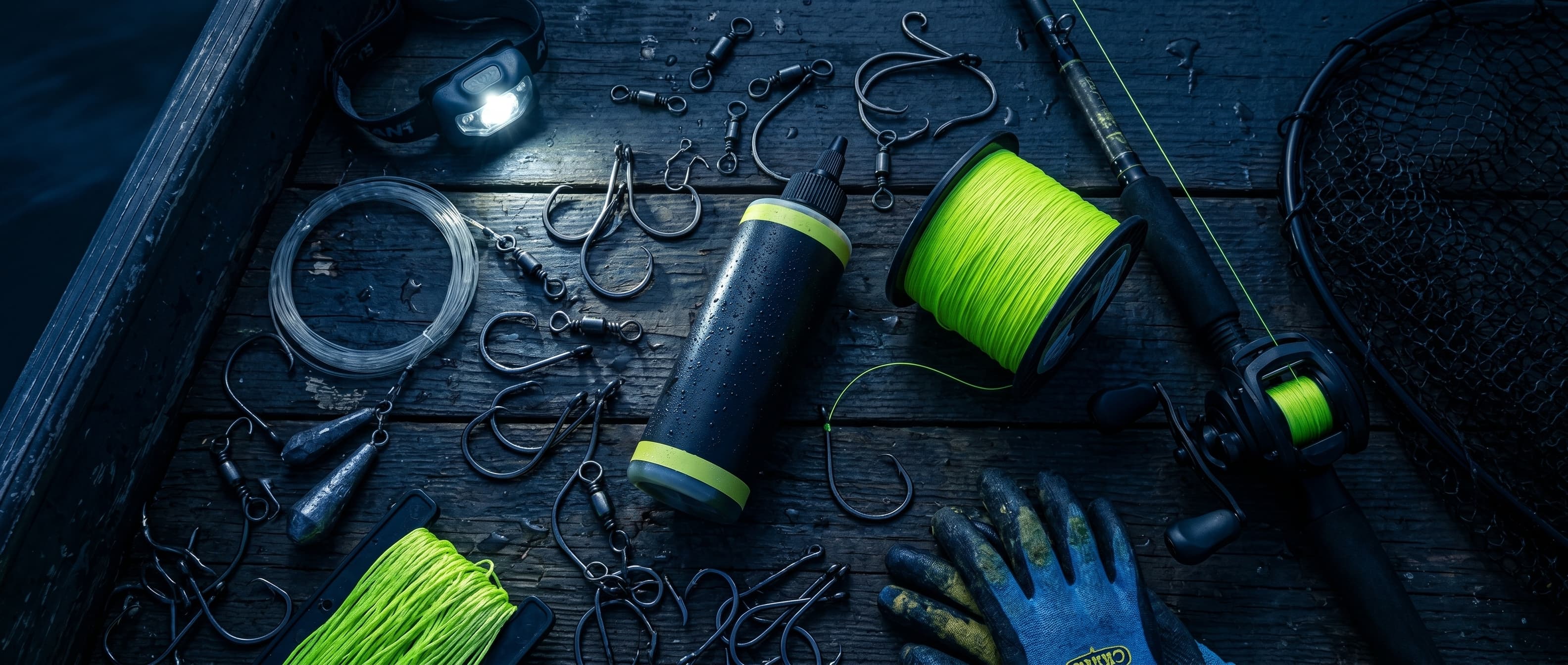 Atko Fishing gear laid out on a boat deck