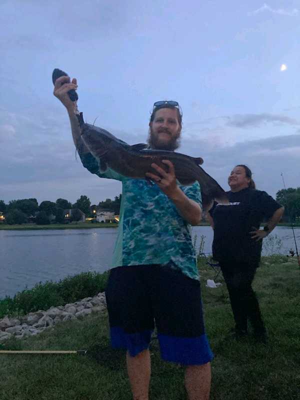 Hunter's catfish catch using Slay Sauce