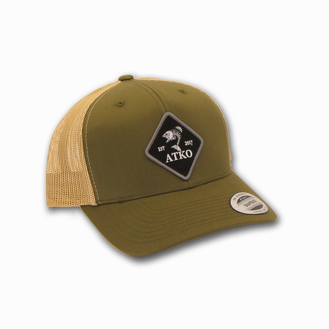 Green Tan Six Panel Black Diamond Hat